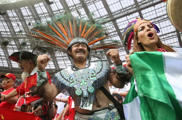 2018 Moskou Russisch Duitse Mexicaanse Fans Tribunes Fifa World Cup — Stockfoto