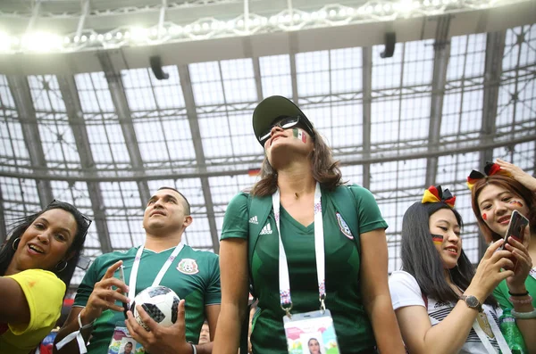 2018 Moskou Russisch Duitse Mexicaanse Fans Tribunes Fifa World Cup — Stockfoto