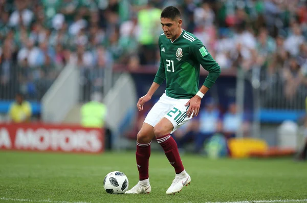 17.06.2018. Moskova, Rusya: Alvarez, futbol FIFA Dünya Kupası Rusya 2018, F Grubu sırasında eylem maç arasında Almanya v Meksika Moskova'da Lujniki Stadyumu.