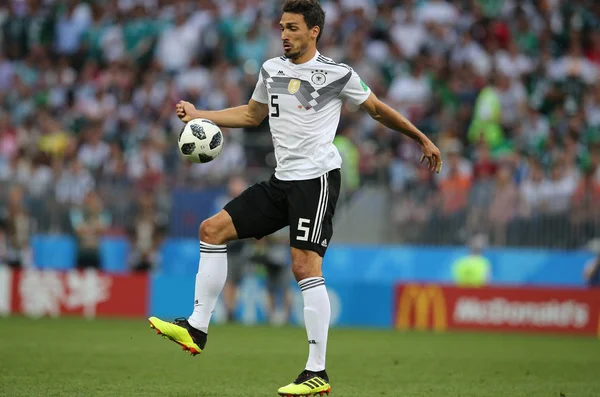 17.06.2018. Moskova, Rusya: FIFA Dünya Kupası Rusya 2018, F Grubu, futbol sırasında eylem Hummel Almanya v Meksika Moskova'da Lujniki Stadyumu arasında eşleme.