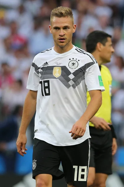 17.06.2018. Moskova, Rusça: Kimmich eylem sırasında FIFA Dünya Kupası Rusya 2018, F Grubu, futbol maç arasında Almanya v Meksika Moskova'da Lujniki Stadyumu.