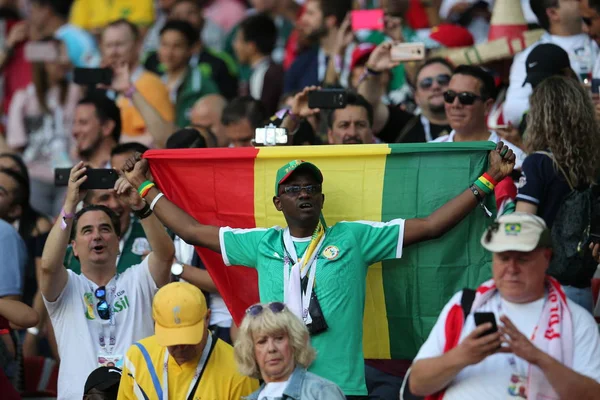 Moskva Ryska Juni 2018 Polen Och Senegal Fans Läktarna Fifa — Stockfoto