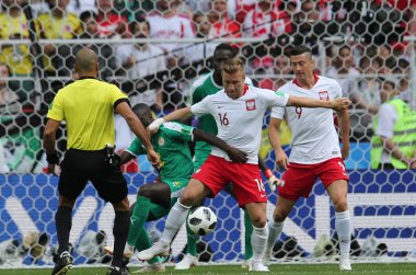 Moskova, Rusya - 19th Haziran 2018: Jakub Blaszczykowski eylem sırasında FIFA Dünya Kupası Rusya 2018, H Grubu, futbol maç Polonya vs Senegal Spartak Stadium Moskova arasında