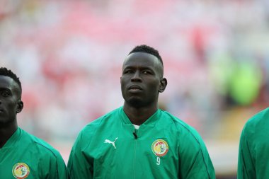 Moskova, Rusya - 19th Haziran 2018: Senegal takımı FIFA Dünya Kupası Rusya 2018, H Grubu, futbol sırasında maç Polonya vs Senegal Spartak Stadium Moskova arasında