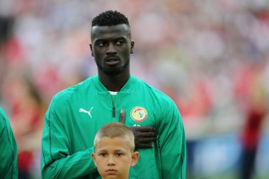 Moskova, Rusya - 19th Haziran 2018: Senegal takımı FIFA Dünya Kupası Rusya 2018, H Grubu, futbol sırasında maç Polonya vs Senegal Spartak Stadium Moskova arasında
