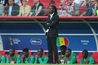 Moskova, Rusya - 19th Haziran 2018: Aliou Cissé sırasında FIFA Dünya Kupası Rusya 2018, H Grubu, futbol maç Polonya vs Senegal Spartak Stadium Moskova arasında