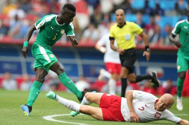 Moskova, Rusya - 19th Haziran 2018: Idrissa Gueye skor gol FIFA Dünya Kupası Rusya 2018, H Grubu, futbol maç Polonya vs Senegal Spartak Stadium Moskova arasında