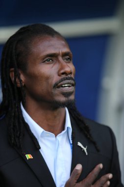 Moskova, Rusya - 19th Haziran 2018: Polonya vs Senegal Spartak Stadium Moskova arasında izin Cisse, senegal koç, FIFA Dünya Kupası Rusya 2018, H Grubu, futbol maç