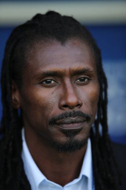 Moskova, Rusya - 19th Haziran 2018: Polonya vs Senegal Spartak Stadium Moskova arasında izin Cisse, senegal koç, FIFA Dünya Kupası Rusya 2018, H Grubu, futbol maç