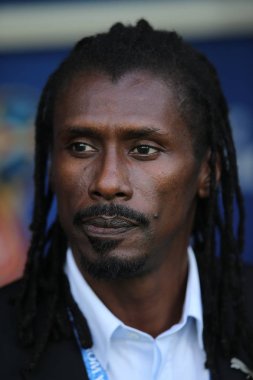 Moskova, Rusya - 19th Haziran 2018: Polonya vs Senegal Spartak Stadium Moskova arasında izin Cisse, senegal koç, FIFA Dünya Kupası Rusya 2018, H Grubu, futbol maç