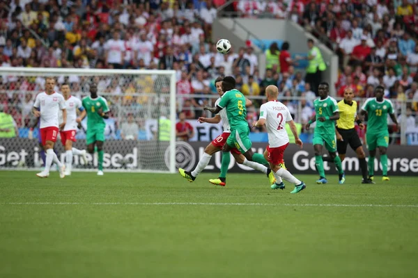 Moskova, Rusya - 19th Haziran 2018: Eylem sırasında FIFA Dünya Kupası Rusya 2018, H Grubu, futbol maç Polonya vs Senegal Spartak Stadium Moskova arasında