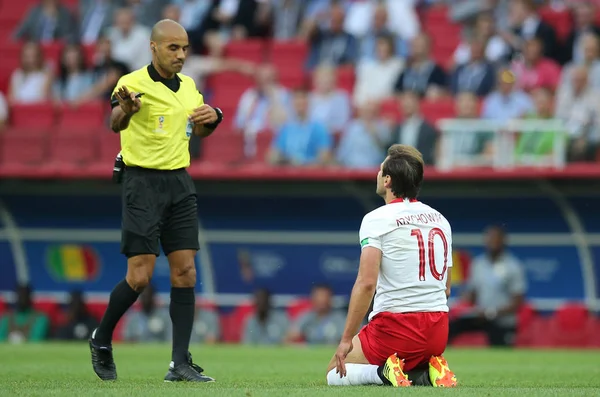 Moskova, Rusya - 19th Haziran 2018: Grzegorz Krychowiak eylem sırasında FIFA Dünya Kupası Rusya 2018, H Grubu, futbol maç Polonya vs Senegal Spartak Stadium Moskova arasında