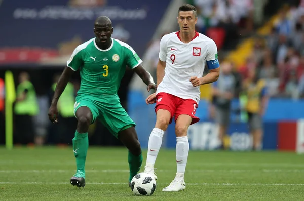 Moskova, Rusya - 19th Haziran 2018: Robert Lewandowski eylem sırasında FIFA Dünya Kupası Rusya 2018, H Grubu, futbol maç Polonya vs Senegal Spartak Stadium Moskova arasında