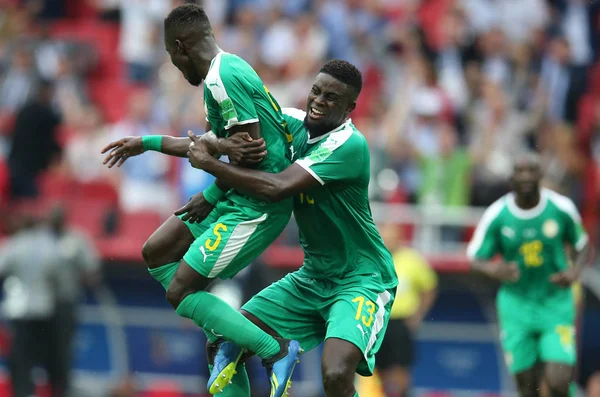 Moskova, Rusya - 19th Haziran 2018: Idrissa Gueye kutluyor gol FIFA Dünya Kupası Rusya 2018, H Grubu, futbol maç Polonya vs Senegal Spartak Stadium Moskova arasında