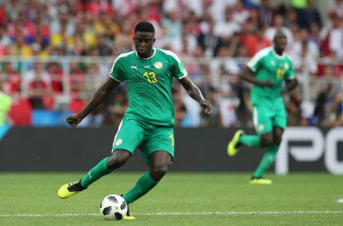 19.06.2018. Moskova, Rusya: Alfred N'Diaye eylem sırasında FIFA Dünya Kupası Rusya 2018, H Grubu, futbol Polonya v Senegal Moscow Spartak Stadyumu arasında eşleme.