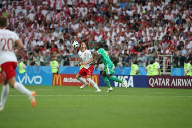 19.06.2018. Moskova, Rusya: FIFA Dünya Kupası Rusya 2018, H Grubu, futbol sırasında eylem arasında Polonya v Spartak stadyumu Moskova'da Senegal'de eşleme.