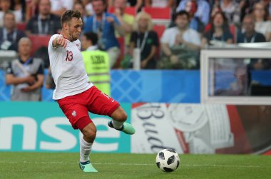 19.06.2018. Moskova, Rusya: Marciel Rybus eylem sırasında FIFA Dünya Kupası Rusya 2018, H Grubu, futbol Polonya v Senegal Moscow Spartak Stadyumu arasında eşleme.