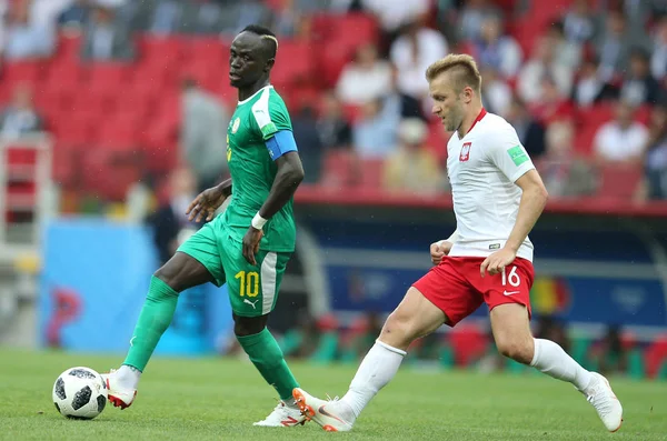 Moskova, Rusya - 19th Haziran 2018: Sadio adam eylem sırasında FIFA Dünya Kupası Rusya 2018, H Grubu, futbol maç Polonya vs Senegal Spartak Stadium Moskova arasında