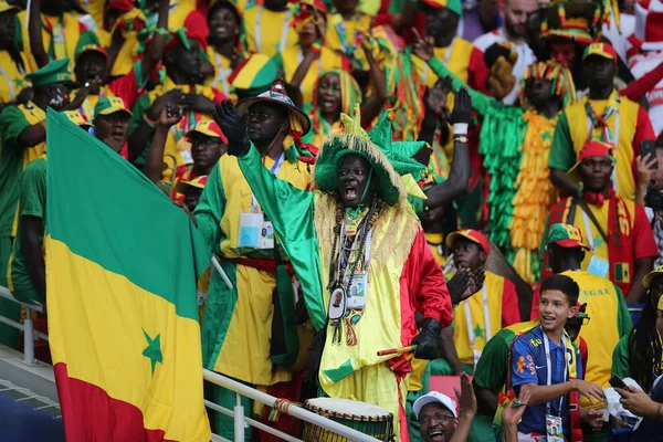 Moskva Ryska Juni 2018 Senegal Fans Läktarna Fifa World Cup — Stockfoto