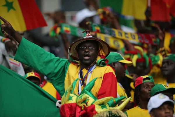 Moskova, Rusya - 19th Haziran 2018: FIFA Dünya Kupası Rusya 2018, H Grubu, futbol tribünlerde taraftarlara Senegal Polonya vs Senegal Moscow Spartak Stadyumu arasında eşleme.