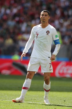 20.06.2018. Moskova, Rusya: Cristiano Ronaldo FIFA Dünya Kupası Rusya 2018, B grubu, futbol sırasında eylem Portekiz V Fas Moskova'da Lujniki Stadyumu arasında eşleme.