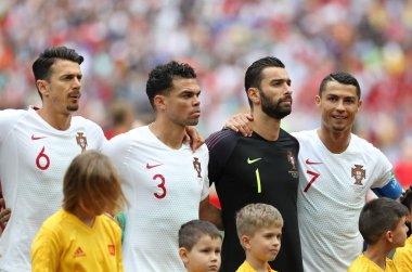 20.06.2018. Moskova, Rusya: Cristiano Ronaldo FIFA Dünya Kupası Rusya 2018, B grubu, futbol sırasında eylem Portekiz V Fas Moskova'da Lujniki Stadyumu arasında eşleme.