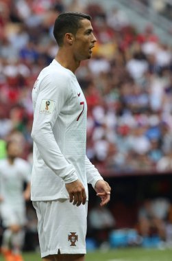 20.06.2018. Moskova, Rusya: Cristiano Ronaldo FIFA Dünya Kupası Rusya 2018, B grubu, futbol sırasında eylem Portekiz V Fas Moskova'da Lujniki Stadyumu arasında eşleme.