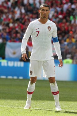 20.06.2018. Moskova, Rusya: Cristiano Ronaldo FIFA Dünya Kupası Rusya 2018, B grubu, futbol sırasında eylem Portekiz V Fas Moskova'da Lujniki Stadyumu arasında eşleme.