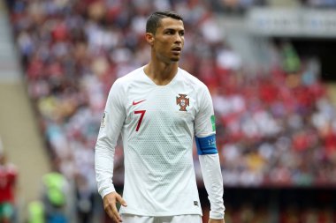 20.06.2018. Moskova, Rusya: Cristiano Ronaldo FIFA Dünya Kupası Rusya 2018, B grubu, futbol sırasında eylem Portekiz V Fas Moskova'da Lujniki Stadyumu arasında eşleme.