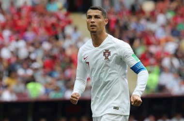 20.06.2018. Moskova, Rusya: Cristiano Ronaldo FIFA Dünya Kupası Rusya 2018, B grubu, futbol sırasında eylem Portekiz V Fas Moskova'da Lujniki Stadyumu arasında eşleme.