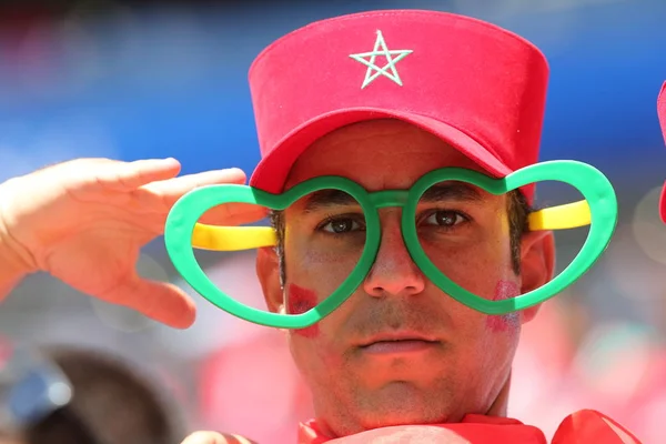 2018 Moskva Ryska Marocko Och Portugal Fans Fifa World Cup — Stockfoto