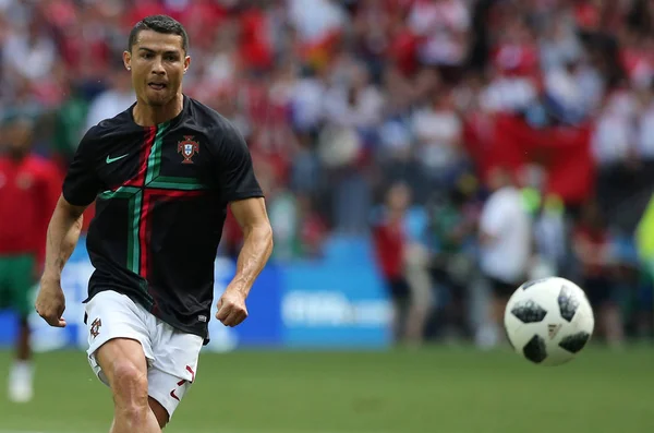 2018 Moskva Ruská Cristiano Ronaldo Výcvik Před Mistrovství Světa Fotbale — Stock fotografie