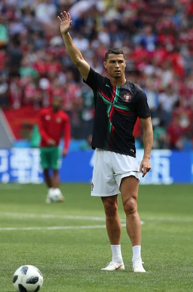 2018 Moskva Ruská Cristiano Ronaldo Výcvik Před Mistrovství Světa Fotbale — Stock fotografie