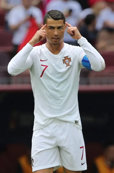 2018 Moscou Rússia Cristiano Ronaldo Ação Durante Copa Mundo Fifa — Fotografia de Stock