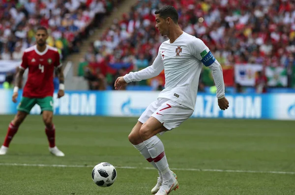 2018 Moscou Rússia Cristiano Ronaldo Ação Durante Copa Mundo Fifa — Fotografia de Stock