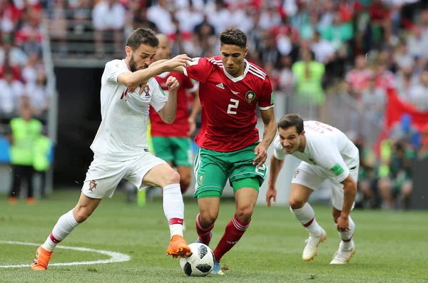 20.06.2018. Moskova, Rusya: Achraf yusup eylem sırasında FIFA Dünya Kupası Rusya 2018, B grubu, futbol Portekiz V Fas Moskova'da Lujniki Stadyumu arasında eşleme.