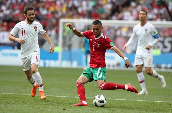 2018 Moscou Rússia Hakim Ziyech Ação Durante Copa Mundo Fifa — Fotografia de Stock