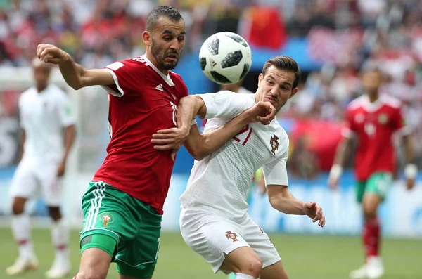 20.06.2018. Moskova, Rusya: Cedric Soares eylem sırasında FIFA Dünya Kupası Rusya 2018, B grubu, futbol maç arasında Portekiz V Fas Moskova'da Lujniki Stadyumu.