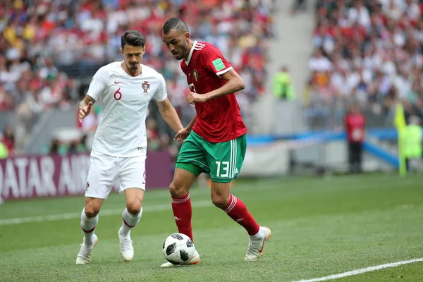 2018 Moscou Rússia Khalid Moutaib Ação Durante Copa Mundo Fifa — Fotografia de Stock