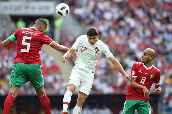 20.06.2018. Moskova, Rusya: Goncalo Guedes eylem sırasında FIFA Dünya Kupası Rusya 2018, B grubu, futbol maç arasında Portekiz V Fas Moskova'da Lujniki Stadyumu.