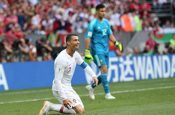 20.06.2018. Moskova, Rusya: Cristiano Ronaldo FIFA Dünya Kupası Rusya 2018, B grubu, futbol sırasında eylem Portekiz V Fas Moskova'da Lujniki Stadyumu arasında eşleme.