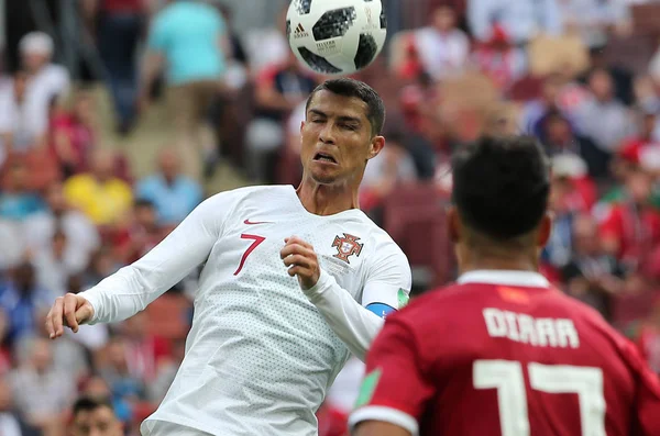 2018 Moscou Rússia Cristiano Ronaldo Ação Durante Copa Mundo Fifa — Fotografia de Stock