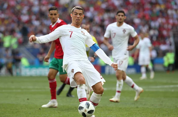 2018 Moscou Rússia Cristiano Ronaldo Ação Durante Copa Mundo Fifa — Fotografia de Stock