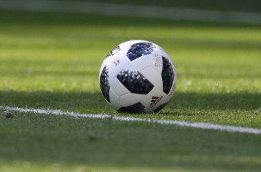 Saint Petersburg, Rusya - 22 Haziran 2018: Resmi Top Of FIFA Dünya Kupası Rusya 2018, E Grubu, futbol maçı Brezilya V Kosta Rika arasında