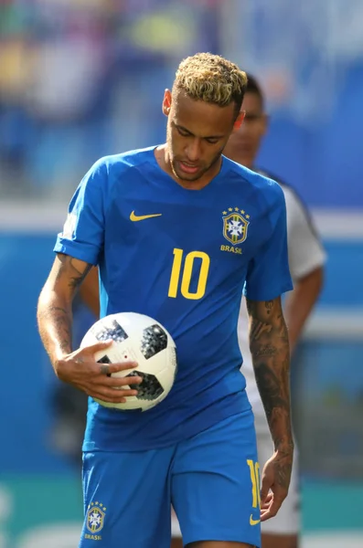 상트페테르부르크 러시아 2018 Neymar Fifa 러시아 2018 브라질 코스타리카 행동에 — 스톡 사진