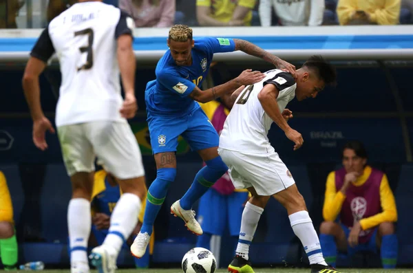 Saint Petersburg, Rusya - 22 Haziran 2018: Neymar eylem sırasında FIFA Dünya Kupası Rusya 2018, E Grubu, futbol maçı Brezilya V Kosta Rika arasında 