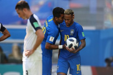 22.06.2018. Saint Petersburg, Rusya: Neymar eylem sırasında FIFA Dünya Kupası Rusya 2018, E Grubu, futbol Brezilya V Costarica Saint Petersburg Stadyumu arasında eşleme.