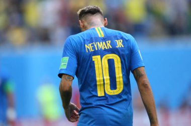 22.06.2018. Saint Petersburg, Rusya: Neymar eylem sırasında FIFA Dünya Kupası Rusya 2018, E Grubu, futbol maç arasında Brezilya V Costarica Saint Petersburg Stadyumu.