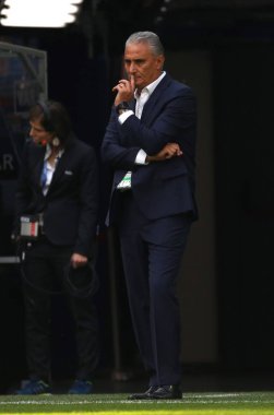 22.06.2018. Saint Petersburg, Rusya: Tite eylem sırasında FIFA Dünya Kupası Rusya 2018, E Grubu, futbol maç arasında Brezilya V Costarica Brezilya vs Kosta Rika, Saint Petersburg Stadyumu.