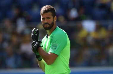 22.06.2018. Saint Petersburg, Rusya: Alisson eylem sırasında FIFA Dünya Kupası Rusya 2018, E Grubu, futbol maç arasında Brezilya V Costarica Saint Petersburg Stadyumu.